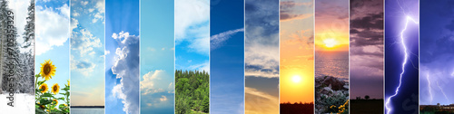 Set of beautiful sky in dif...