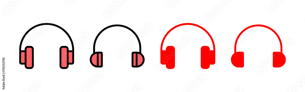 Headphone icon set illustration. Headphone sign and symbol Headphone icon set illustration. Headphone sign and symbol