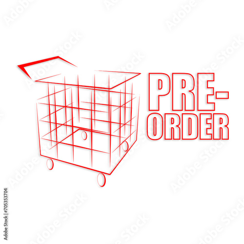 shopping cart with preorder sign