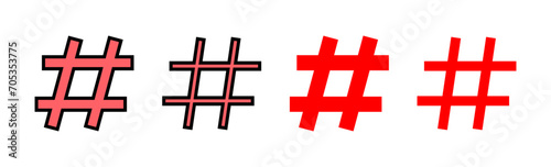 Hashtag icon set illustration. hashtag sign and symbol