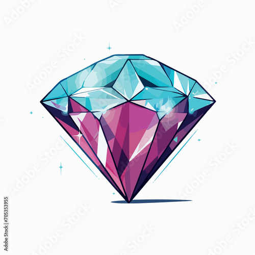 Vector illustration of gems isolated on white background.