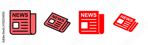 Newspaper icon set illustration. news paper sign and symbolign
