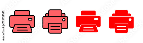Print icon set illustration. printer sign and symbol