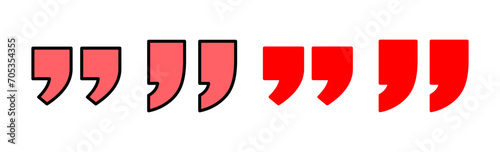 Quote icon set illustration. Quotation mark sign and symbol