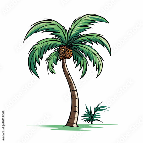Vector illustration of palm trees isolated on white background.