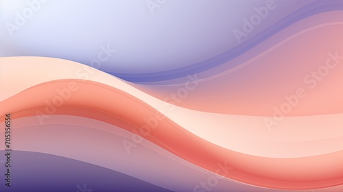 Illustration of a panorama of elegant, flowing curves in apricot and lavender