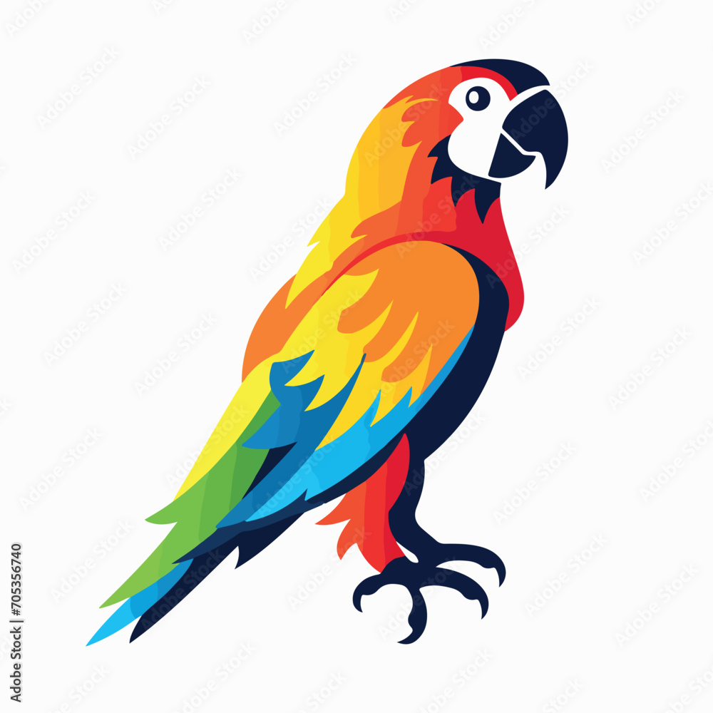 Vector illustration of parrot silhouettes from the Amazon jungle.