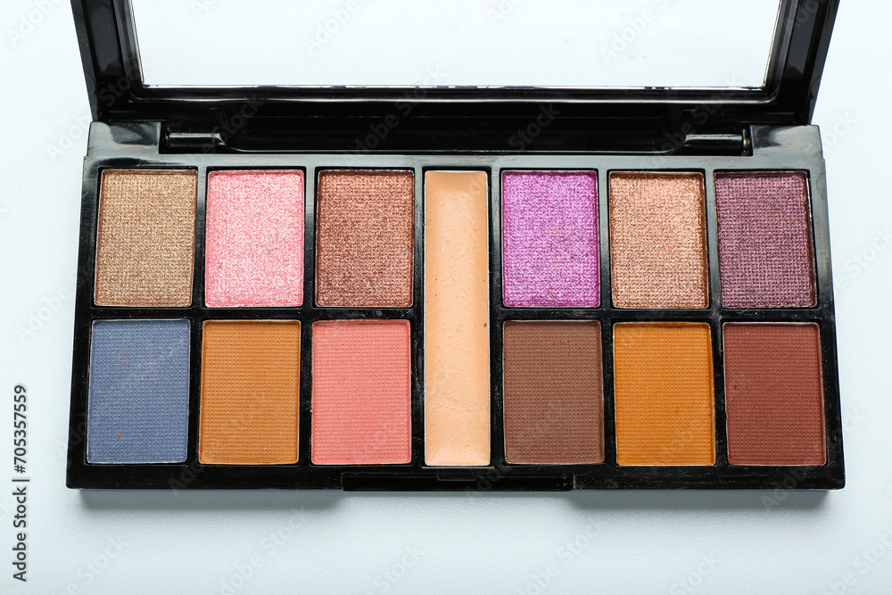 Palette of eyeshadows on white background Palette of eyeshadows on white background