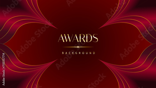 Red maroon golden royal awards graphics background. Golden sidelines. Modern template grand luxury premium corporate abstract design template trophy banner certificate.