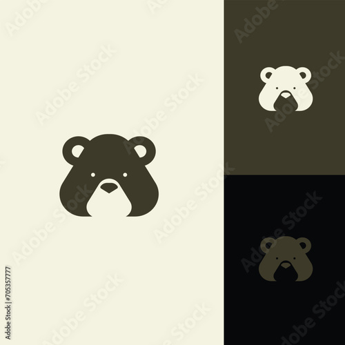 Minimalist modern strong logo Letter Mark Initial A with bear ,polar bear ,grizzly negative space logo design
