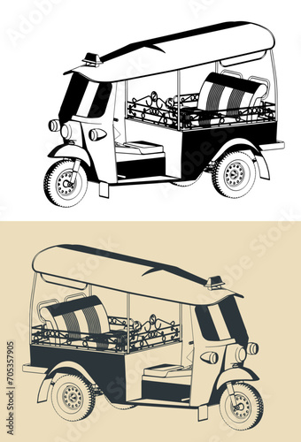 Tuk tuk illustrations
