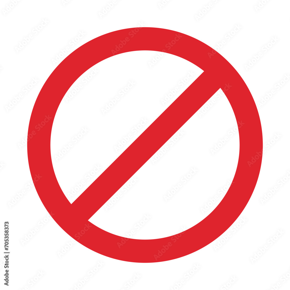 Red Forbidden Sign isolated on Transparent Background. Flat icon. Vector illustration Red Forbidden Sign isolated on Transparent Background. Flat icon. Vector illustration