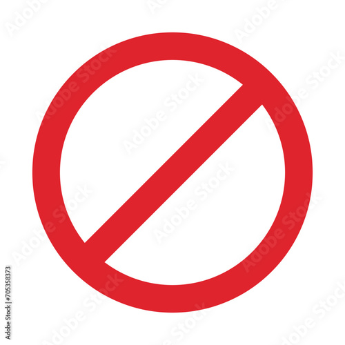 Red Forbidden Sign isolated on Transparent Background. Flat icon. Vector illustration