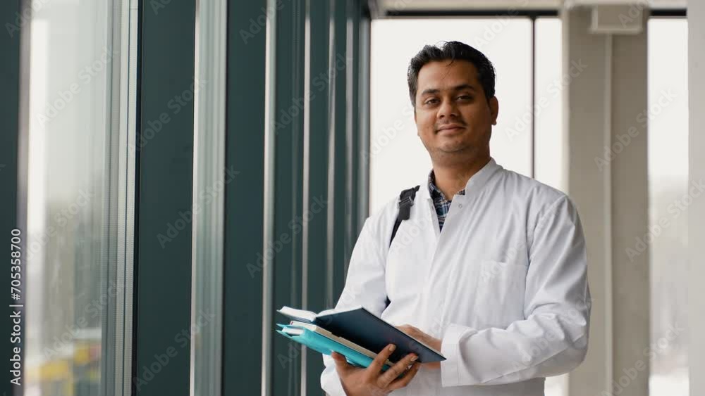 Black guy student intern happy about education, learning and future after studying at university