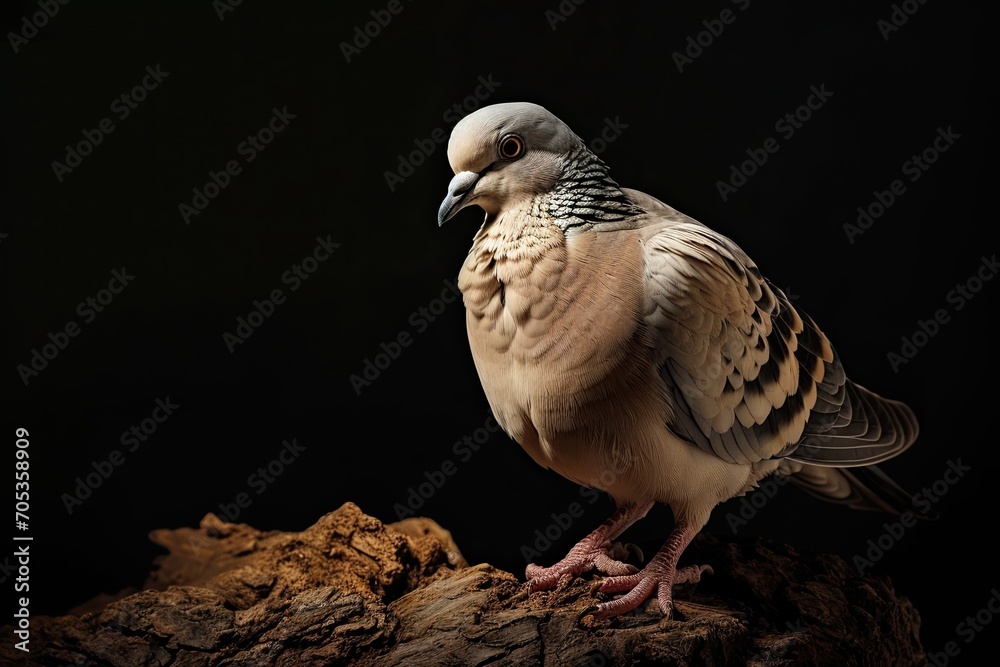 Obraz premium a Dove standing on small root,