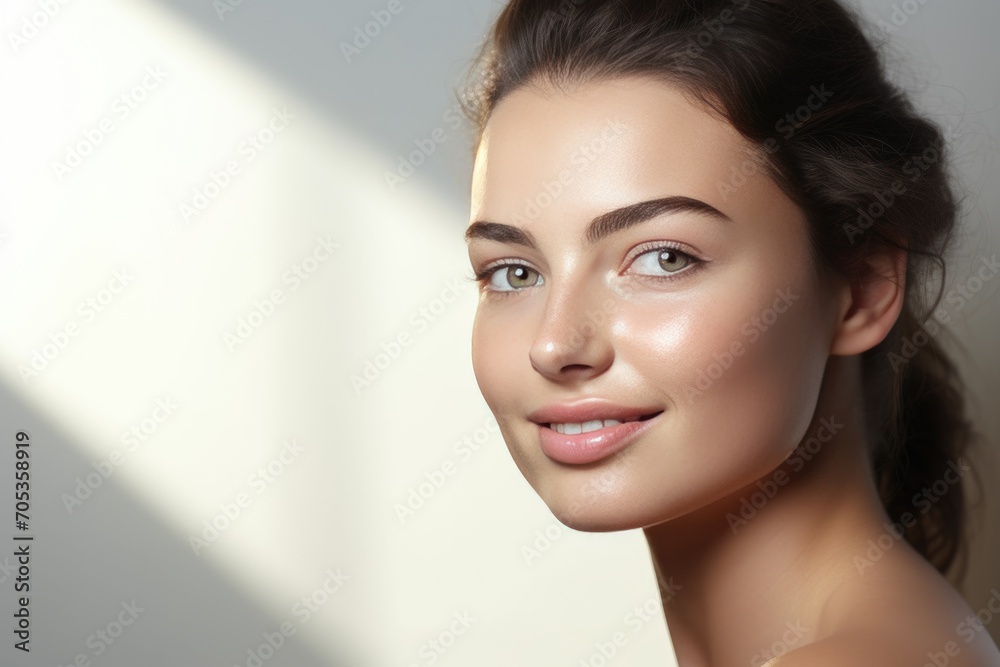 Naklejka premium Beautiful, natural, and youthful glowing complexion