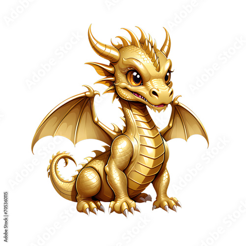 t-shirt design cute toon gold dragon