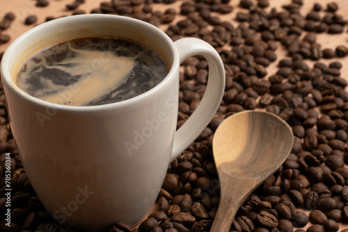 Fototapeta Naklejka Na Ścianę i Meble -  coffee cup with wooden spoon