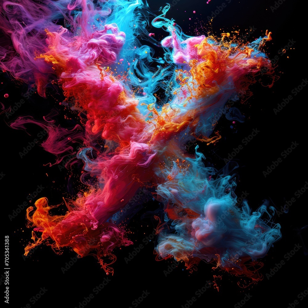 Capital letter A with dreamy colorful smoke growing out Capital letter A with dreamy colorful smoke growing out
