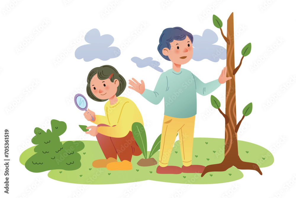 Boy and Girl Were Monitoring the Growth of Plants | Storybook Eco Kids
