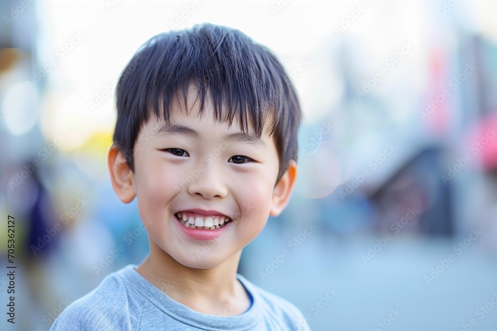 幸せそうな笑顔の男の子のポートレート(子供・日本人・アジア人) 幸せそうな笑顔の男の子のポートレート(子供・日本人・アジア人)