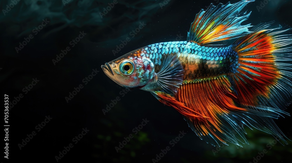 Guppy in the dark background Guppy in the dark background