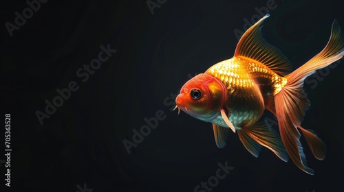 Goldfish in the dark background