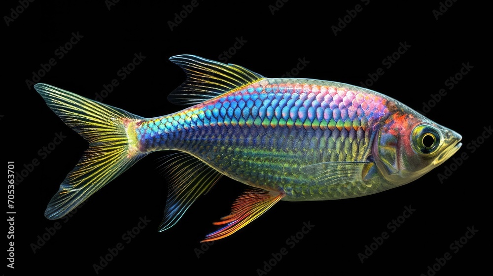 Rainbowfish in the dark background