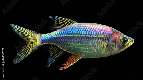 Rainbowfish in the dark background