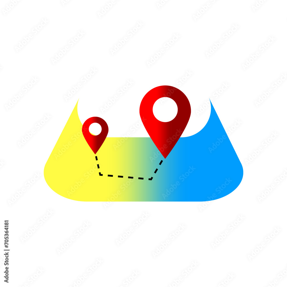 Map icon Pin symbol. Vector illustration. EPS 10.