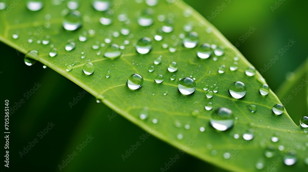A close-up of a dewdrop on a fresh green leaf AI generated A close-up of a dewdrop on a fresh green leaf AI generated