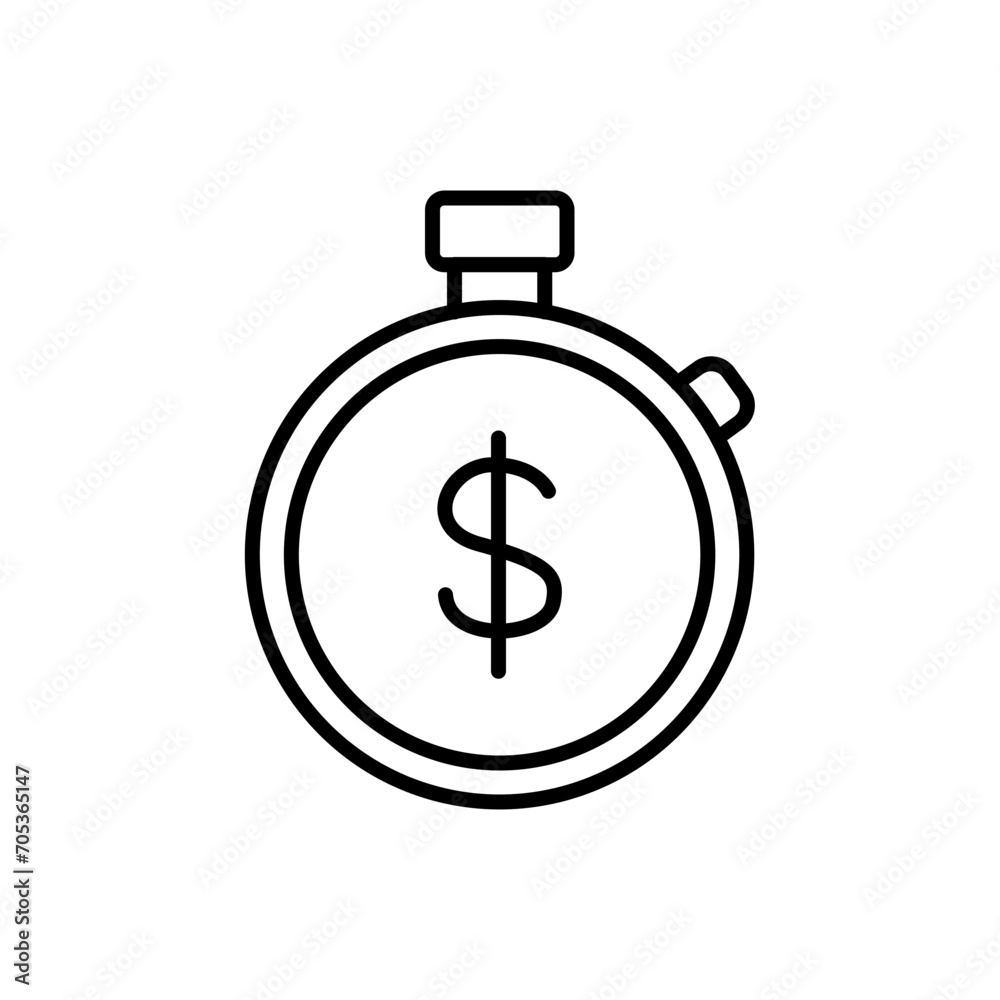 Time is money outline icons, minimalist vector illustration ,simple transparent graphic element .Isolated on white background Time is money outline icons, minimalist vector illustration ,simple transparent graphic element .Isolated on white background