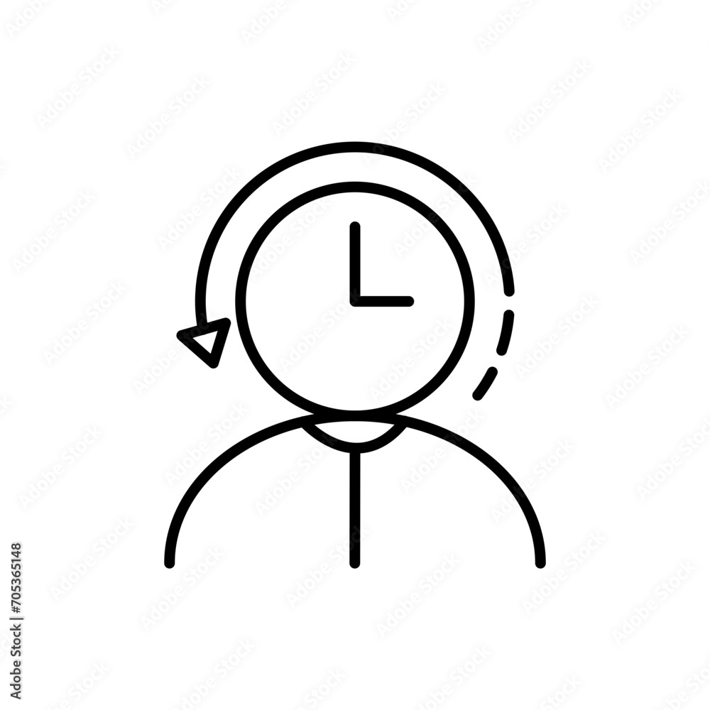 User time outline icons, minimalist vector illustration ,simple transparent graphic element .Isolated on white background User time outline icons, minimalist vector illustration ,simple transparent graphic element .Isolated on white background
