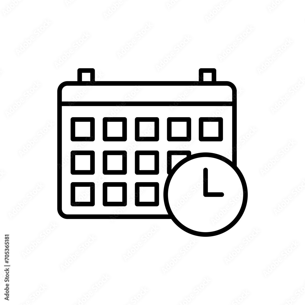 Time schedule outline icons, minimalist vector illustration ,simple transparent graphic element .Isolated on white background Time schedule outline icons, minimalist vector illustration ,simple transparent graphic element .Isolated on white background