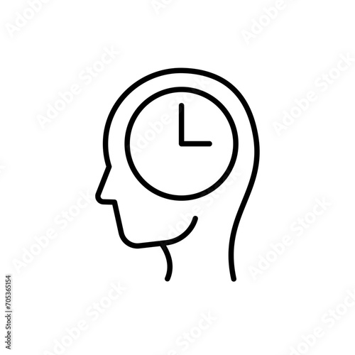 Time mind outline icons, minimalist vector illustration ,simple transparent graphic element .Isolated on white background