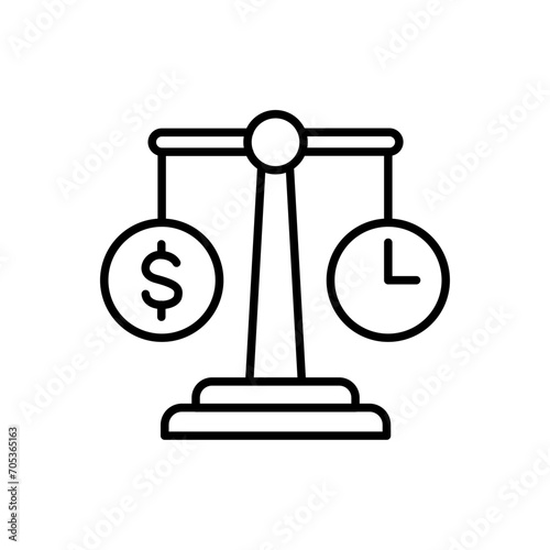 Time management outline icons, minimalist vector illustration ,simple transparent graphic element .Isolated on white background