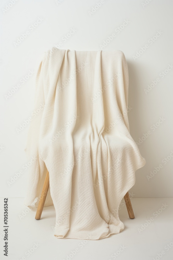 A cotton blanket on a minimalist white background AI generated A cotton blanket on a minimalist white background AI generated