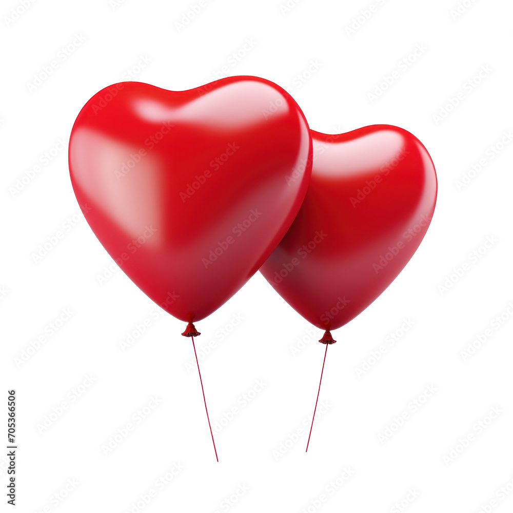 Red heart shape air balloons