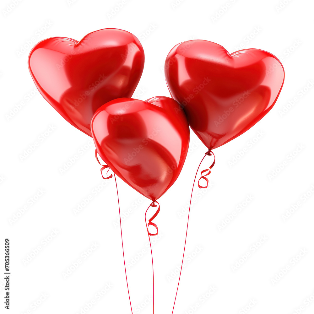 Red heart shape air balloons