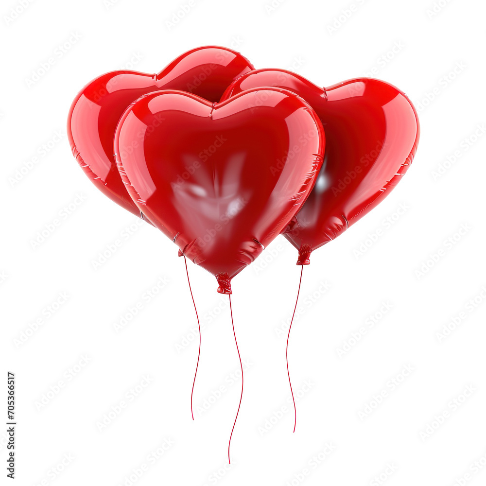 Red heart shape air balloons