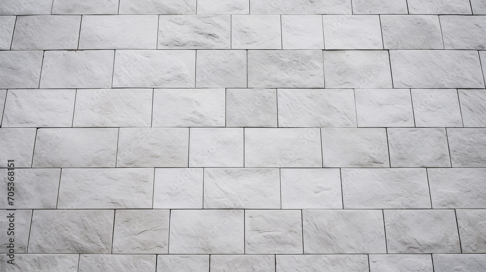 Naklejka premium White and gray brick wall. concrete tile wall. brick pattern. Generative AI