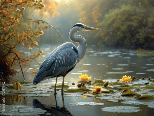 Heron in a creek