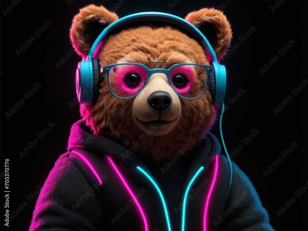 A stylish teddy bear. AI image