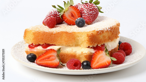 Sponge cake on white