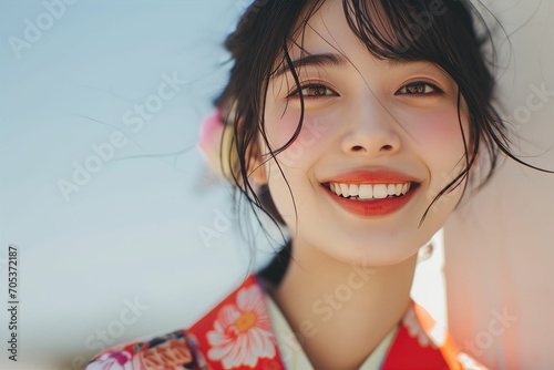 幸せそうな笑顔の日本人女性のポートレート（モデル・日本人・アジア人）