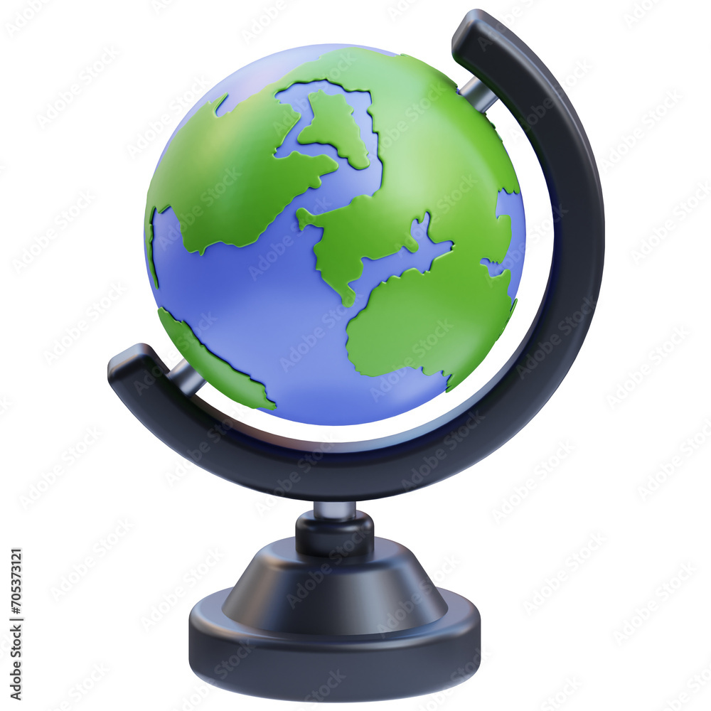 PNG 3D table globe icon isolated on a white background PNG 3D table globe icon isolated on a white background