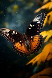 Rapid fluttering of butterfly wings mid-flight AI generated