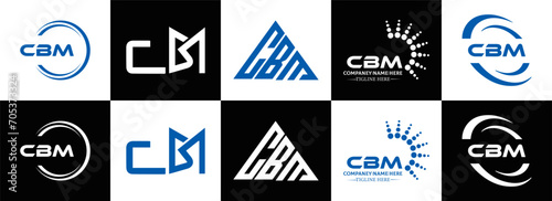 CBM logo. C B M design. White CBM letter. CBM, C B M letter logo design. Initial letter CBM letter logo set, linked circle uppercase monogram logo. C B M letter logo vector design. 