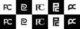 PC logo. P C design. White PC letter. PC, P C letter logo design. Initial letter PC letter logo set, linked circle uppercase monogram logo. P C letter logo vector design.	
