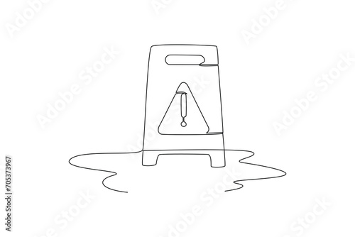 One continuous line drawing of Shopping center or mall information concept. Doodle vector illustration in simple linear style.